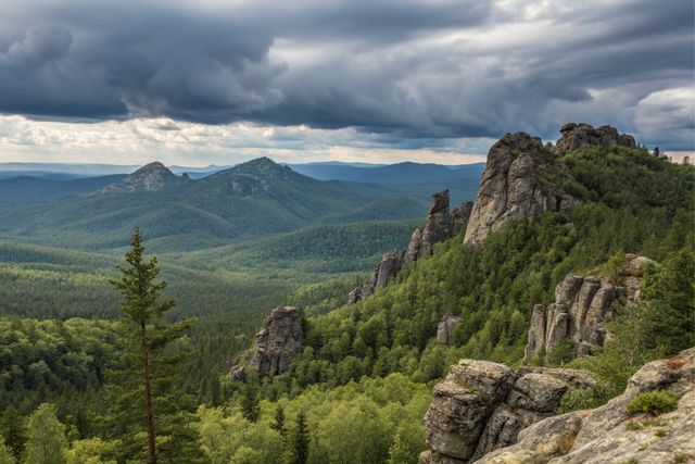 Atmospheric interpretation of the legendary Riphean Mountains shrouded in mist